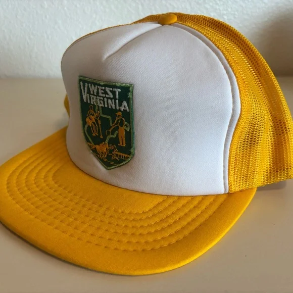 West Virginia Patch Trucker Hat - Yellow and White - Picture 2 of 4